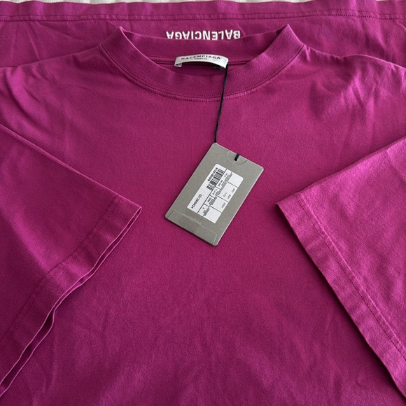 Authentic Balenciaga Pink Back Hem Long Boxy T-Shirt - NWT - Picture 9 of 9